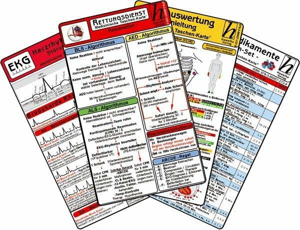 Actual product image Rescue service card set - ECG, cardiac arrhythmia, emergency medication, resuscitation (German, Hawelka publishing house, 2014)