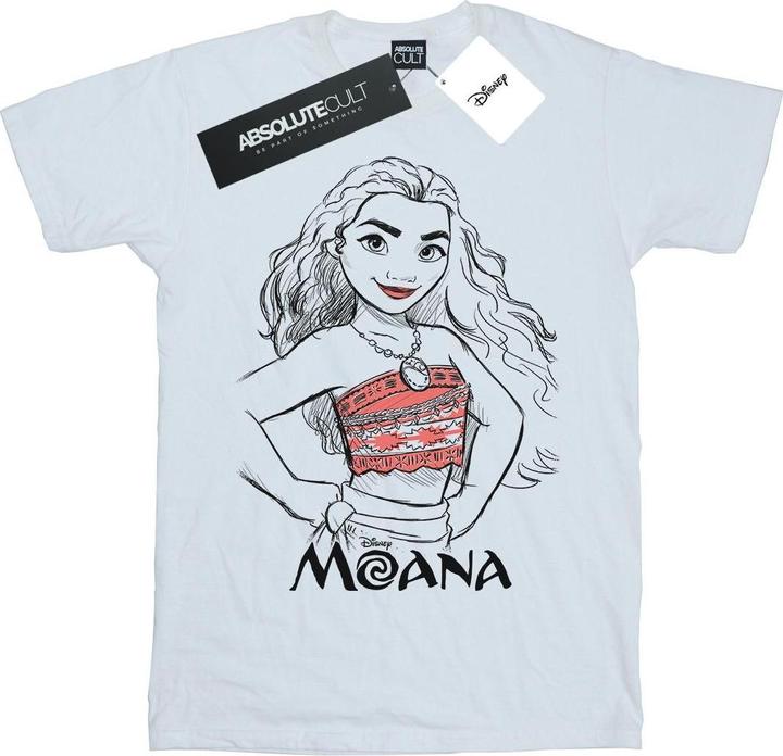 Actual product image Disney Womens/Ladies Moana Sketch Cotton Boyfriend T-Shirt (S)