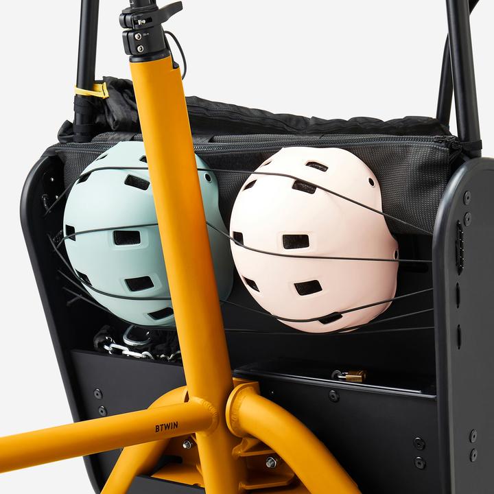 Actual product image Btwin E-cargo bike Cargobike Long John F900E Family yellow