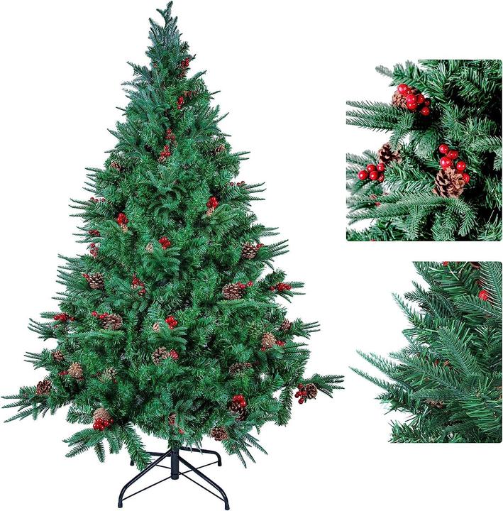 Produktbild Himaly Künstlicher Weihnachtsbaum mit Tannenzapfen und Früchten (180 cm)