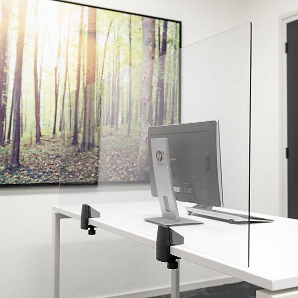 Image du produit smiT Séparateur de table pour poste de travail individuel, verre acrylique et