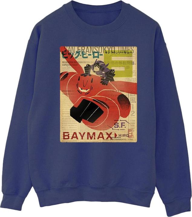 Immagine prodotto Disney Big Hero 6 Baymax Flying Baymax Newspaper Felpa Uomo (S)