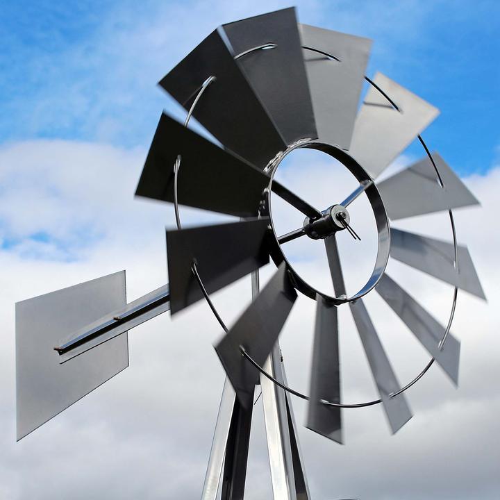 Image du produit Wiltec XPOtool roue à vent avec 245cm de hauteur moulin à vent carillon décoration de jardin treillis
