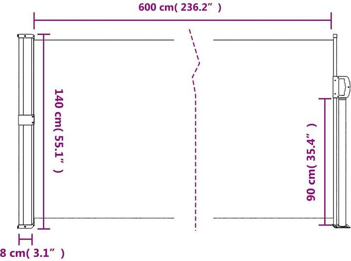Immagine prodotto VidaXL Tenda laterale estensibile (1.40 m)