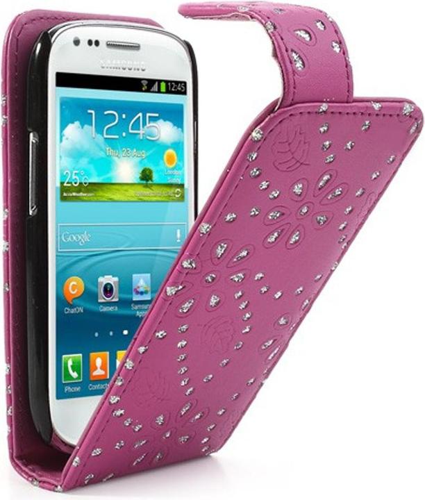 Produktbild König Design Handyhülle Strass für Handy Samsung Galaxy S3 mini i8190 / i8195 / i8200 Pink (Samsung Galaxy S3 Mini)