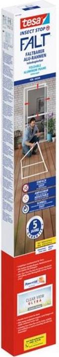 Produktbild tesa FALT Insektenschutz für Türen, grössenverstellbarer Alu-Rahmen, faltbar (220 x 100 cm)