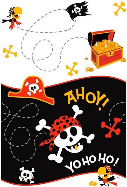 Actual product image Unique Party Plastic Pirate Tablecloth (213.36 x 137.16 cm)