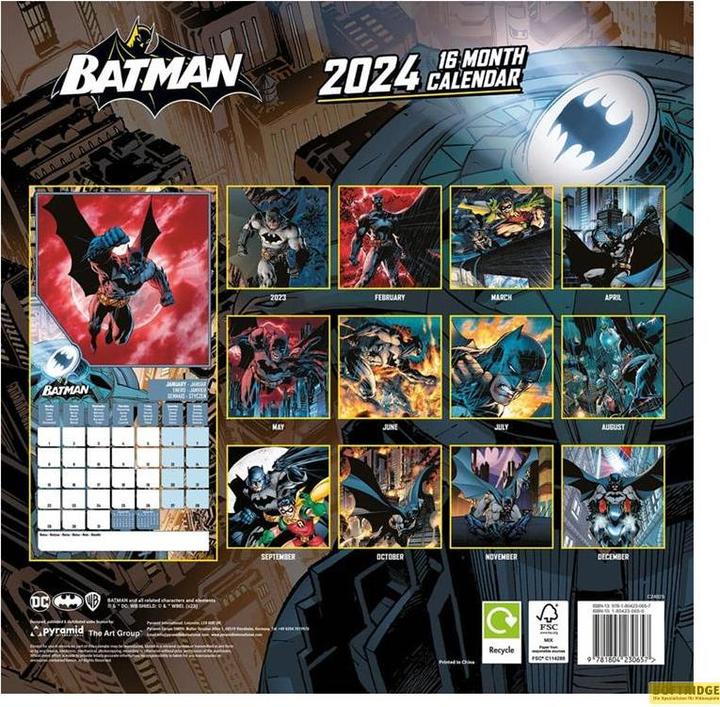 Actual product image Pyramid DC Comics Calendar 2024 Batman (30 x 30 cm, Spanish, French, German, English)