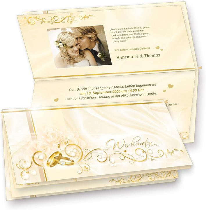 Immagine prodotto Tatmotive Einladungskarten-Set Hochzeit (40 Stück) inkl. Umschläge (40 pz.)