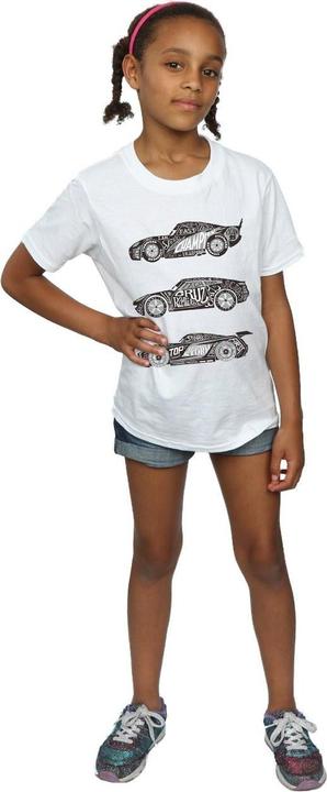 Actual product image Disney Girls Cars Text Racers Cotton T-Shirt (152, 158)