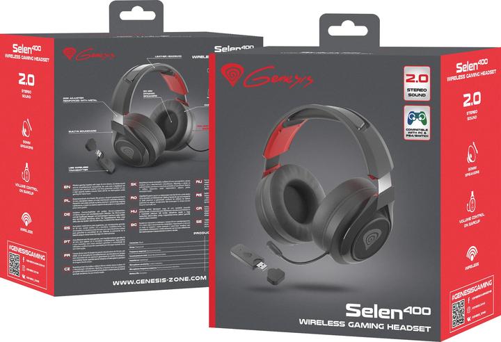 Actual product image Genesis Selen 400 Headset Wired & Head-band Gaming Black, Red (Wireless, Cable)