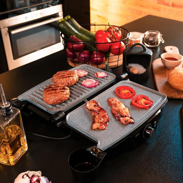 Image du produit Cecotec Grill électrique Rock'n Grill 1500 Stone Ceramic Mix&Grill (Noir/Gris)