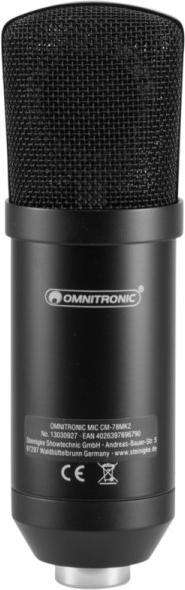 Image du produit Omnitronic MIC CM-78MK2 Microphone à condensateur à grande membrane