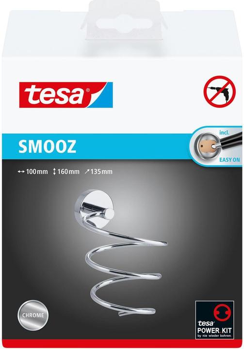 Actual product image tesa SMOOZ hairdryer holder incl. adhesive solution without drilling