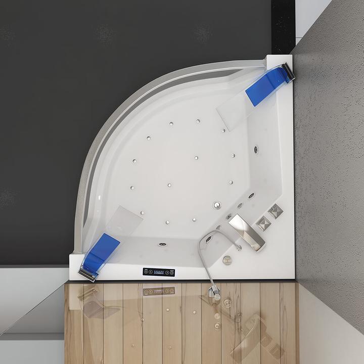 Produktbild Home Deluxe Whirlpool Badewanne mit LED Lichttherapie NAUTICA L - 140x140cm (140 cm, 140 cm)