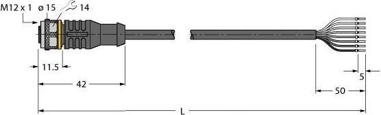 Produktbild Turck 8 pin connector, 2m