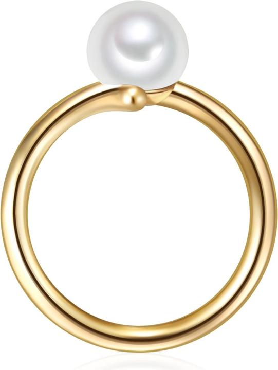 Actual product image Valero Pearls Ladies Sterling Silver Freshwater Cultured Pearl Yellow Gold - 11340 (64, 925 Silver)