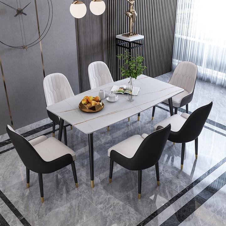 Image du produit Spa Solutions Table de salle à manger Milano Platinum-White 160 cm (160 x 80 x 75 cm)