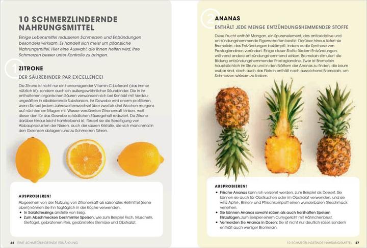 Nährwerte und Zutaten Natürliche Schmerzmittel. Umfassende Hilfe. Von Arthritis bis Zahnschmerzen (Deutsch, Marie Borrel, 2019)