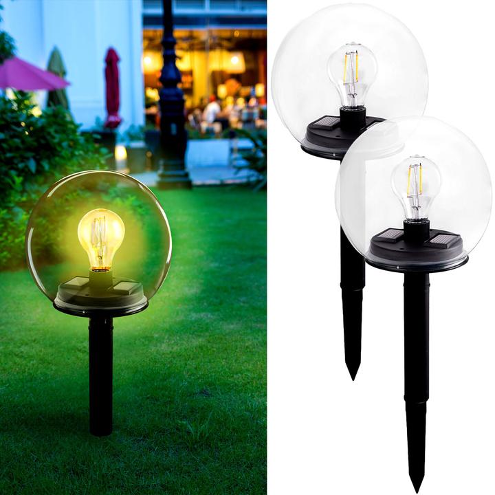 Actual product image Grundig Solar globe lamp made of glass with removable ground spike, set of 2 (IP44)