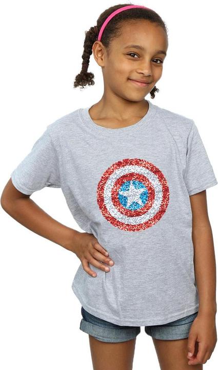 Produktbild Captain America Pixelated Shield TShirt Mädchen (152, 158)