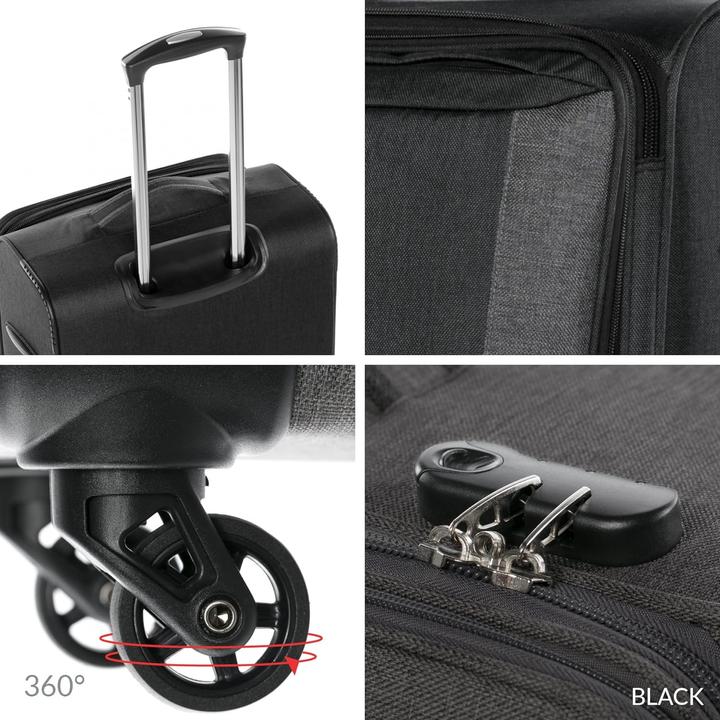 Image du produit Fergé Set de valises coque souple 3 pièces gris et gris foncé (110 l, L (90 - 115l))