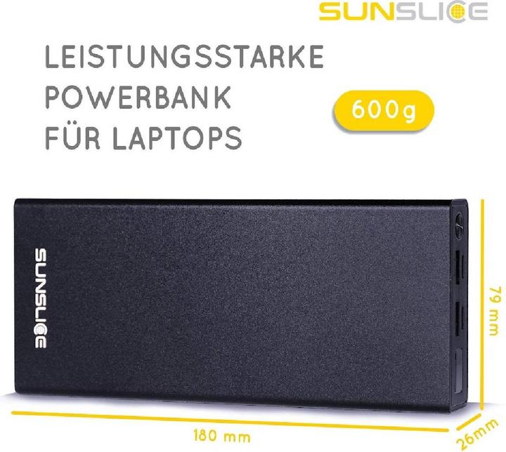 Actual product image Sunslice External battery "Gravity 27" (27000 mAh, 100 W)