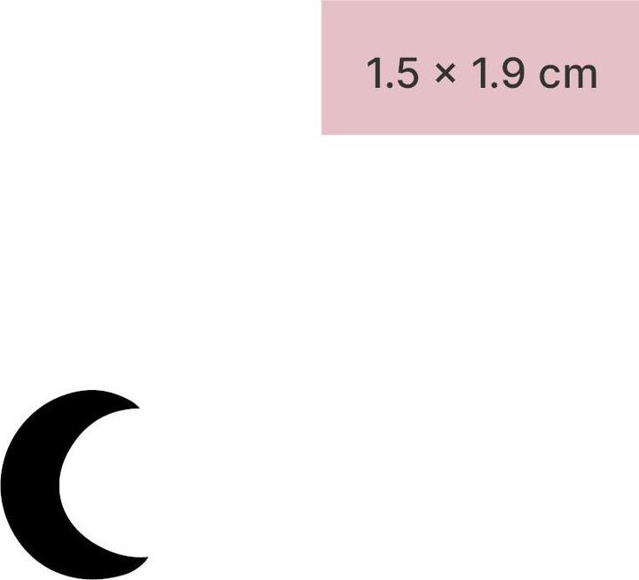 Actual product image minink Temporary tattoo - half moon filled in