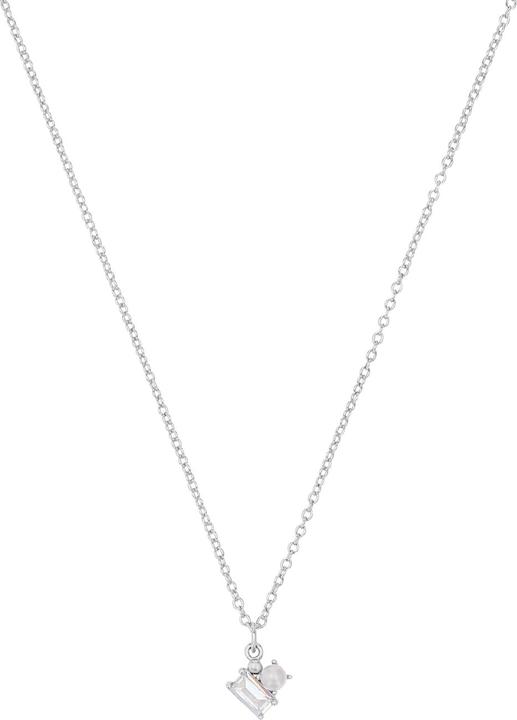 S.Oliver Halsschmuck für Damen, 925 Sterling Silber, Zirkonia synth., Muschelkernperle (Silber 925)
