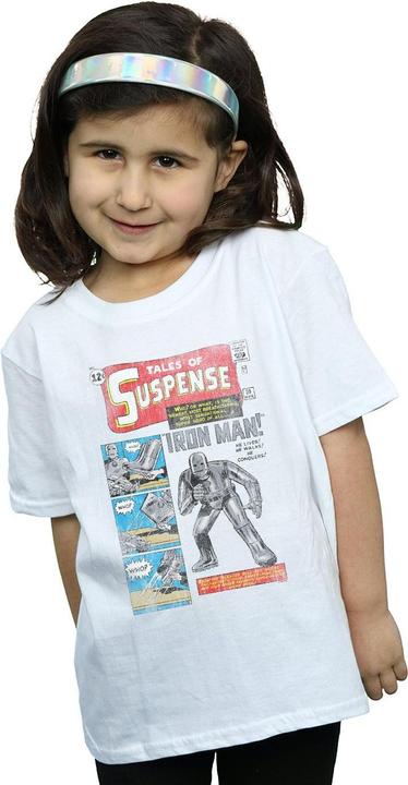 Actual product image Girls Iron Man Distressed Tales Of Suspense Cotton T-Shirt (140, 146)