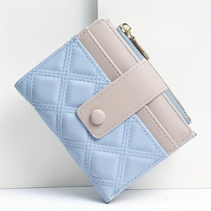 Produktbild Only-Bags.Store Neue gesteppte Brieftasche mit Reissverschlusstasche und Schnallenverschluss, perfekt für Geschenke