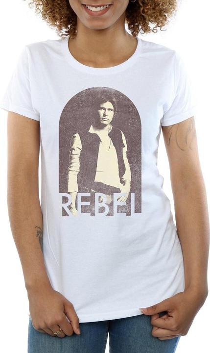 Actual product image Star Wars Womens/Ladies Han Solo Rebel Cotton T-Shirt (S)