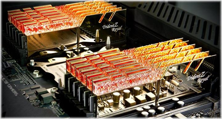 Actual product image G.Skill TridentZ Royal 64GB DDR4 3600-14, (8x8GB), F4-3600C14Q2-64GTRGB (8 x 8GB, 3600 MHz, DDR4-RAM, DIMM)