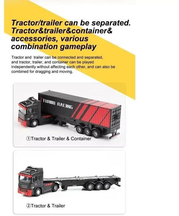 Image du produit Turbo Racing Camion C50 avec remorque Blanc, 1:76, RTR (RTR Prêt à fonctionner)