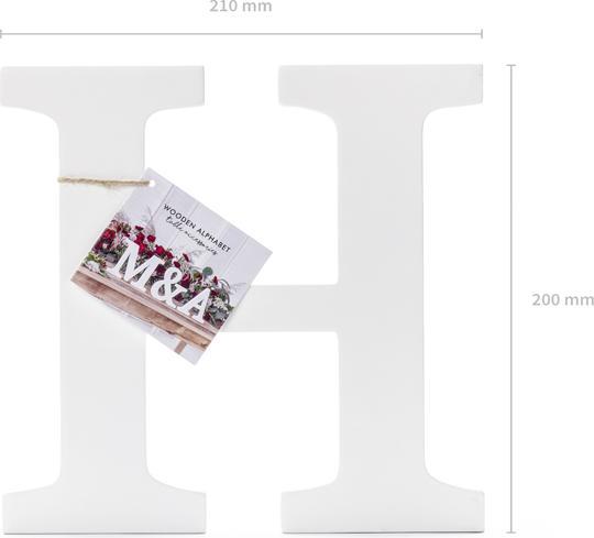 Produktbild Partydeco Holzbuchstabe "H" weiss