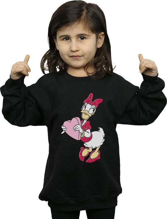 Actual product image Disney Girls Daisy Duck Love Heart Sweatshirt (116)