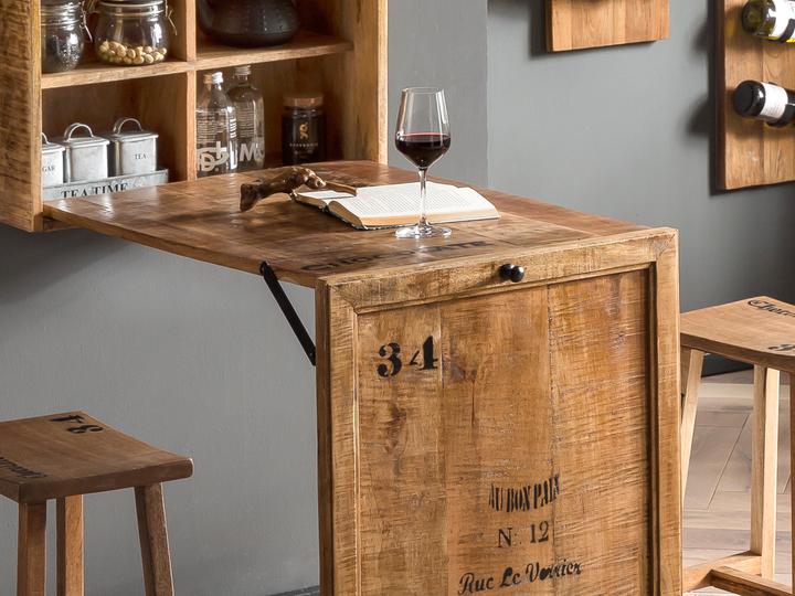 Immagine prodotto SIT Möbel Tavolo pieghevole con 2 sgabelli Natura rustica (60 x 80 x 25 cm)