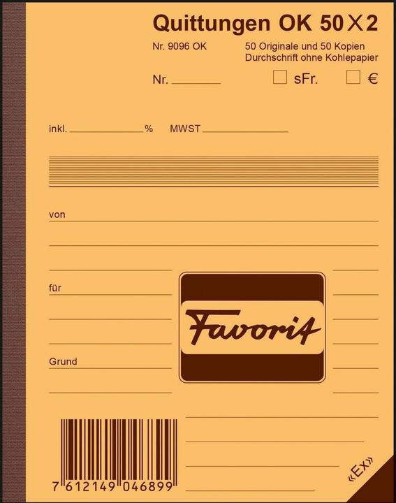 Favorit Durchschreibebuch Quittungen (100 x)