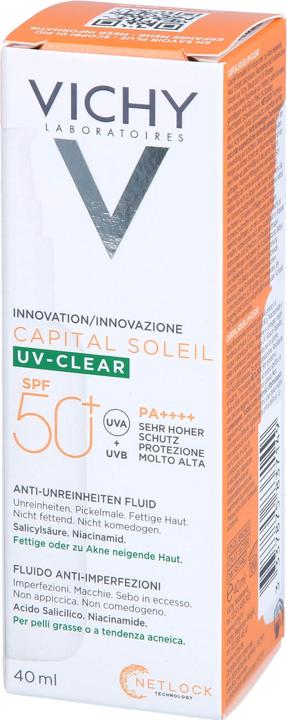 Actual product image Vichy Capital Soleil UV-Clear 40ml (Sun cream face, SPF 50+, 40 ml, 65 g)
