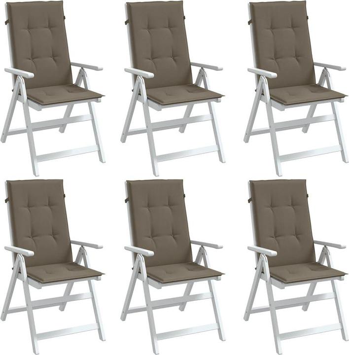 Image du produit VidaXL Coussins de sièges à haut dossier 6 pcs. tissu (120 x 50 x 4 cm)