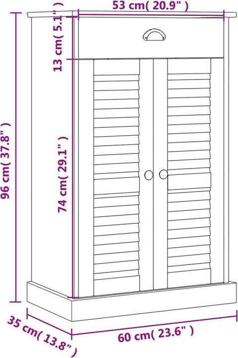Actual product image VidaXL Lyra (60 x 35 x 96 cm)