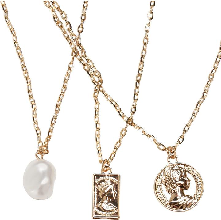 Actual product image Urban Classics Layering Pearl Basic Necklace (50% iron, 50% zinc)