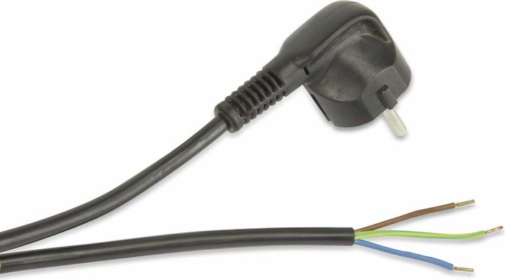 Produktbild Goobay Schutzkontaktkabel abgewinkelt zum Konfektionieren, 2 m, Schwarz (2 m)