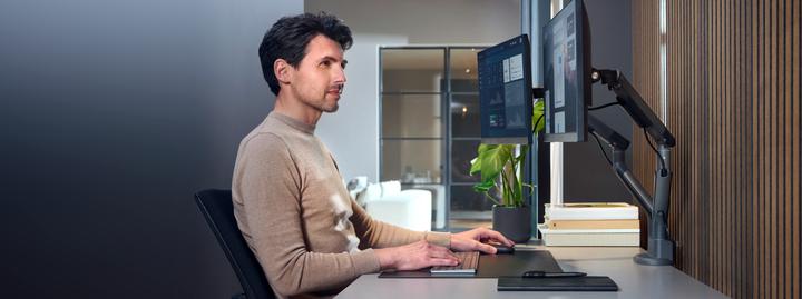 Actual product image One for All Monitor mount design dual black (Table, 35")