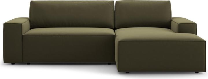Immagine prodotto Micadoni Divano angolare destro in velluto con funzione letto e box, "Jodie", 3 posti, 246x151x86 Realizzato (Divano ad angolo)