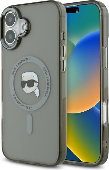 Image du produit Karl Lagerfeld KLHMP16SHLSKIK iPhone 16 6.1" czarny/black hardcase IML Metal Karl Head MagSafe (Apple iPhone 16)