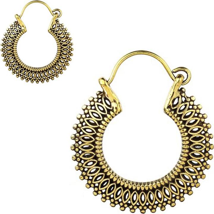 Image du produit Star Piercing Boucle d'oreille plaqué or trois motifs créole (Laiton)