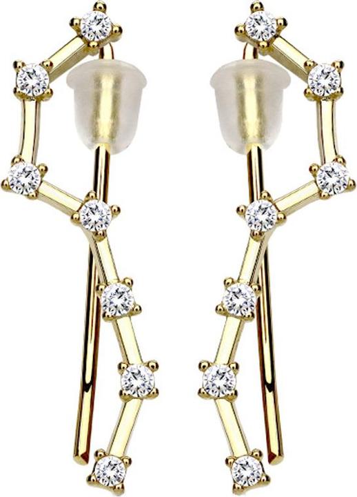 Produktbild Star Piercing Ohrring Ear Climber vergoldet mit sieben Kristallen