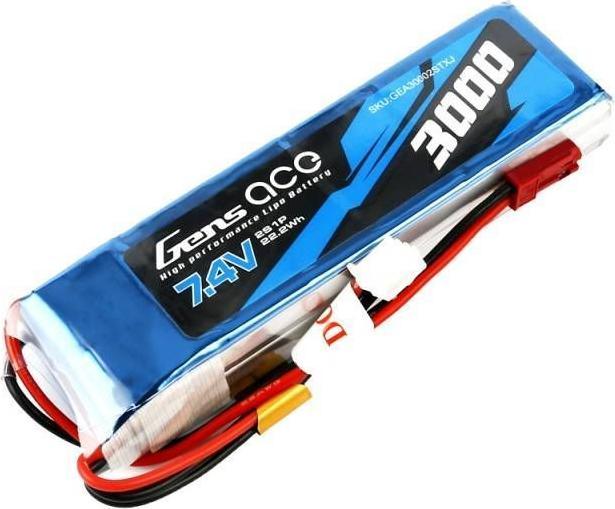 Immagine prodotto Gens Ace Batteria LiPo 3000mAh 7.4V 1C 2S1P (7.40 V, 3000 mAh)