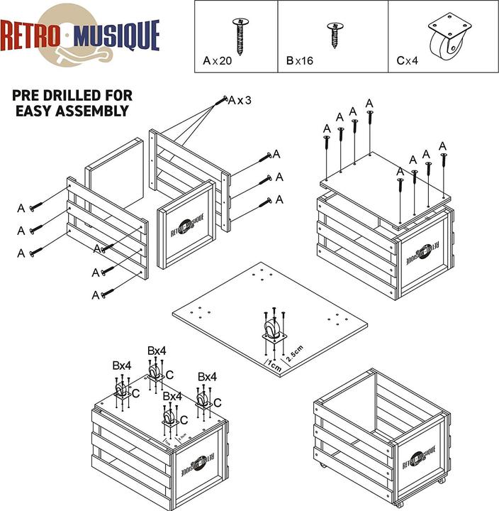 Produktbild Retro Musique Aufbewahrungsbox bis zu 100 Alben